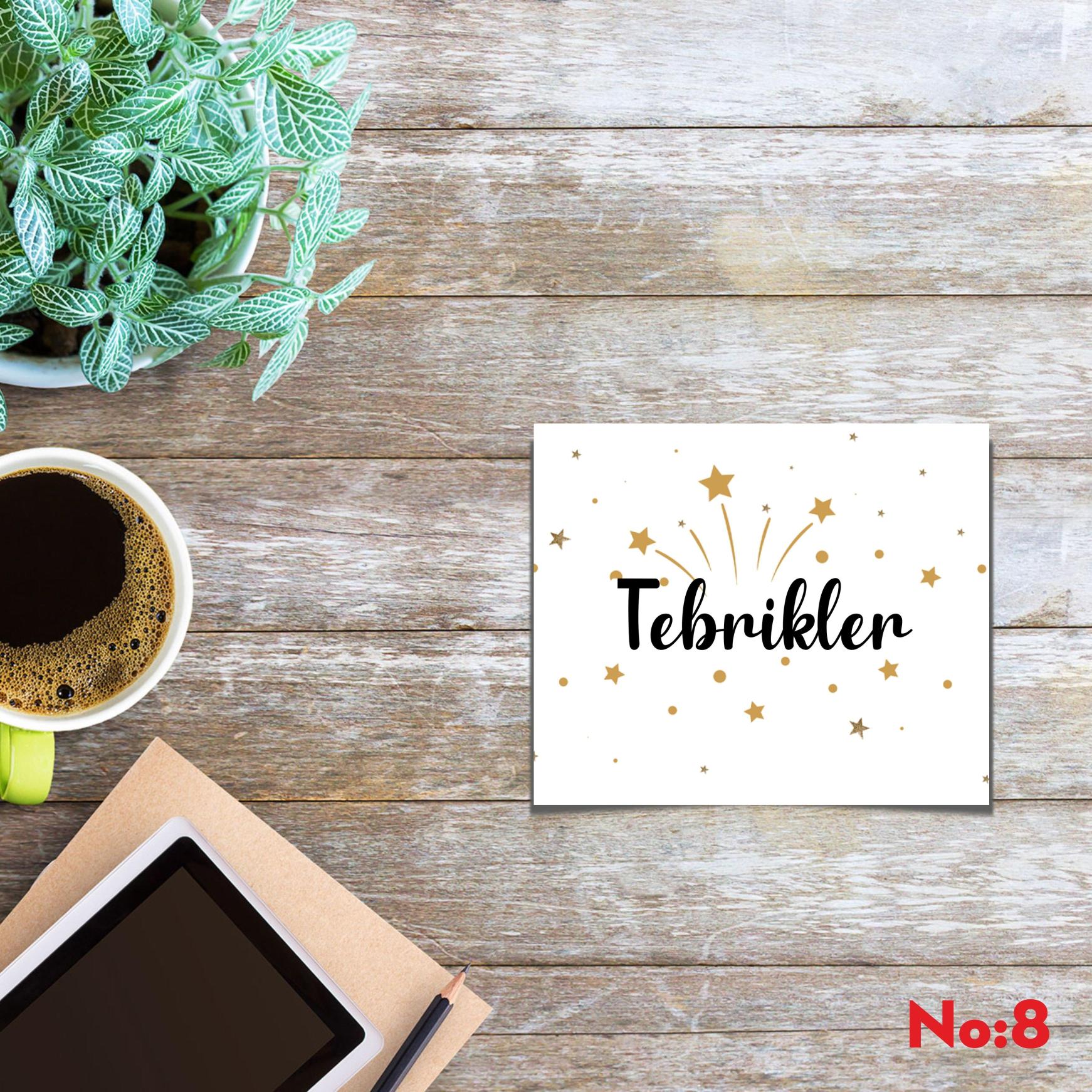 Renki Baskılı Hediye Not Kartı 25’li Paket