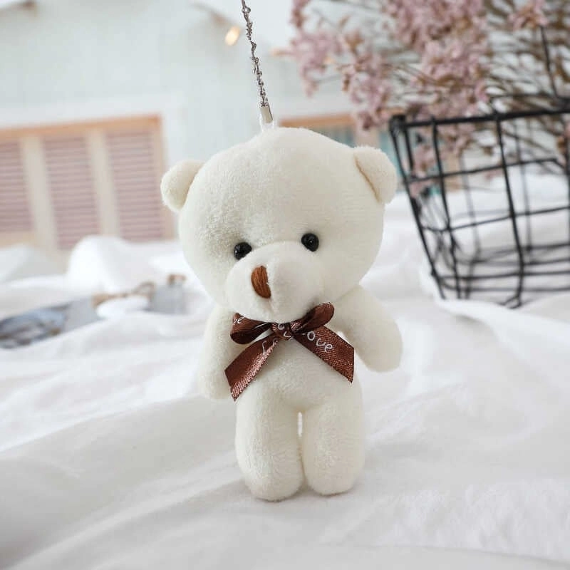 Fiyonklu Peluş Ayıcık Anahtarlık 12’li Paket 