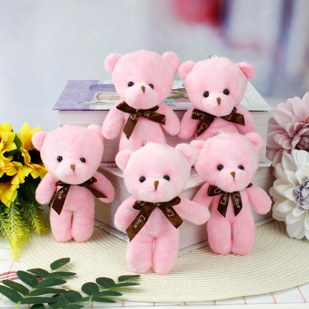 Fiyonklu Peluş Ayıcık Anahtarlık 12’li Paket 