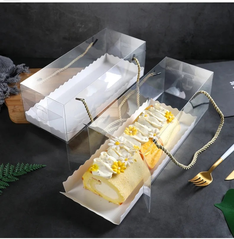 Seperatörlü İp Saplı Rulo Pasta ve Kek Kutusu 10’lu Paket
