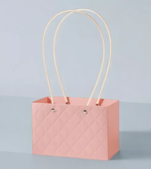 Plastik Saplı Kabartmalı Çiçek Çantası 10’lu Paket