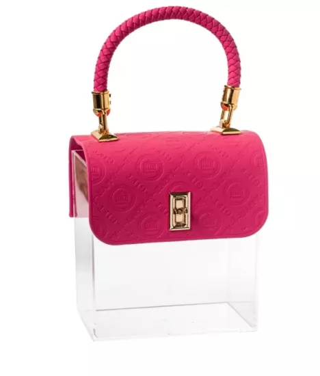 Saplı el çantası şeklinde pleksiglas hediye kutusu