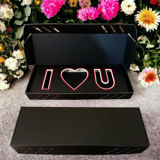 Seperatörlü Ondüle Siyah Gül Kutusu 5’li Paket