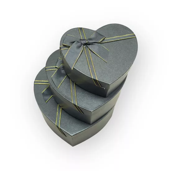 Fiyonklu Kalp Kutu 3’lü Set 