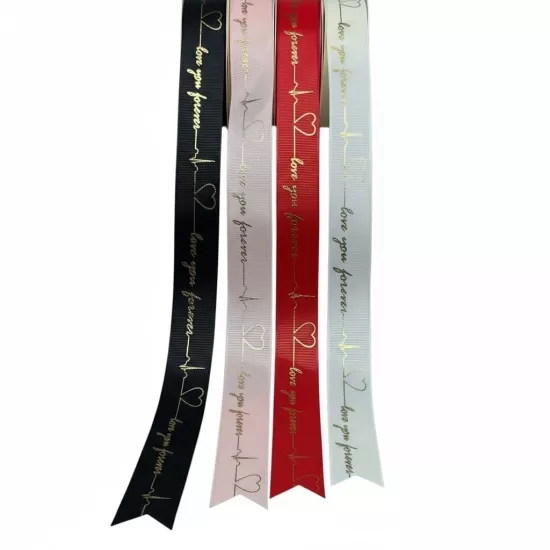 LOVE YOU FOREVER Varak Yaldız Baskılı Grogren Kurdele 