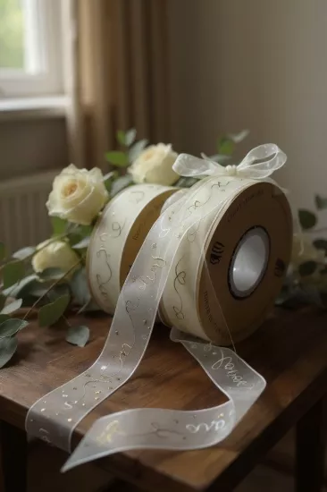 Organze Varak Yaldız Baskılı  Kurdele 