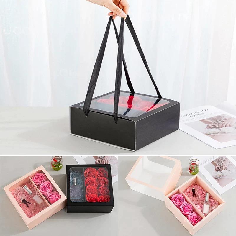 ASETAT PENCERELİ BÖLMELİ HEDİYE KUTUSU 10’LUK PAKET