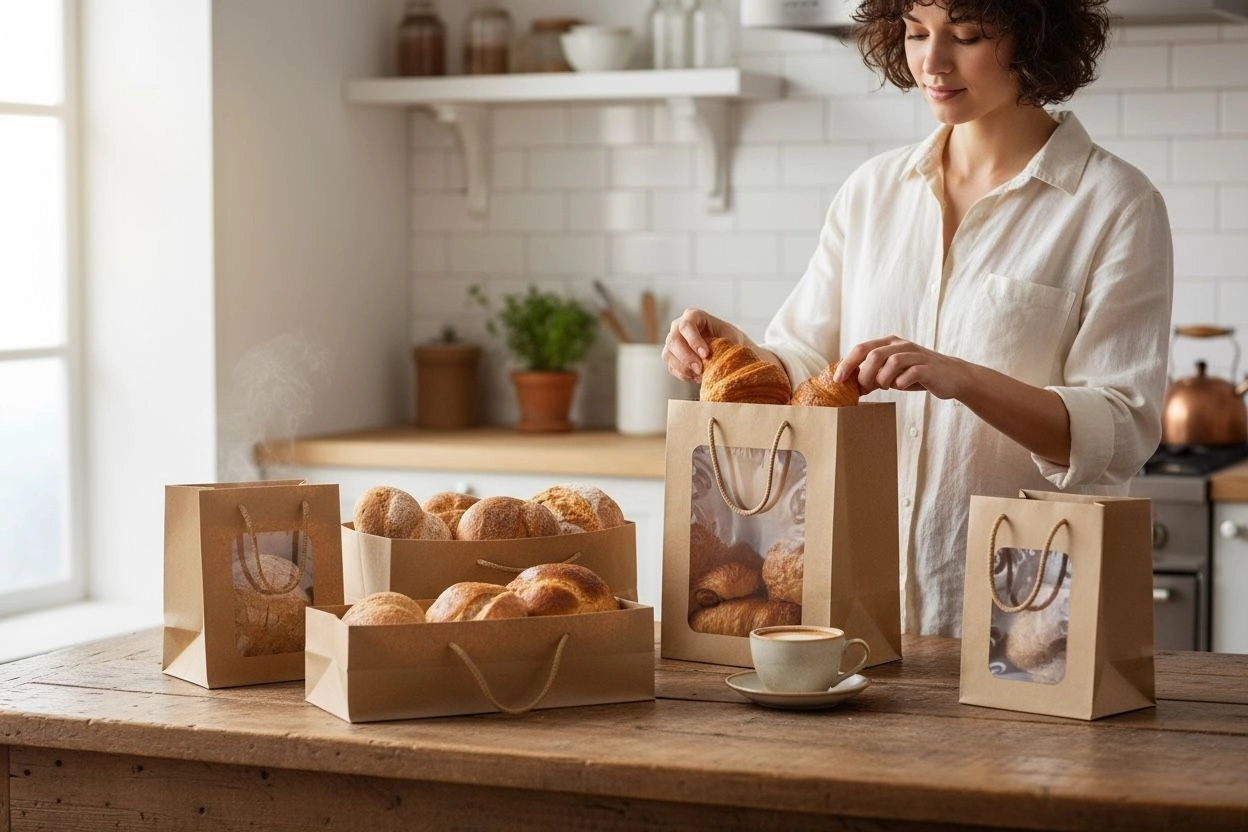 Asetat Pencereli Kraft Karton Çanta 10’lu Paket